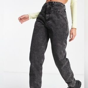 ASOS Missguided Riot Seam Detail Jeans in Washed Black